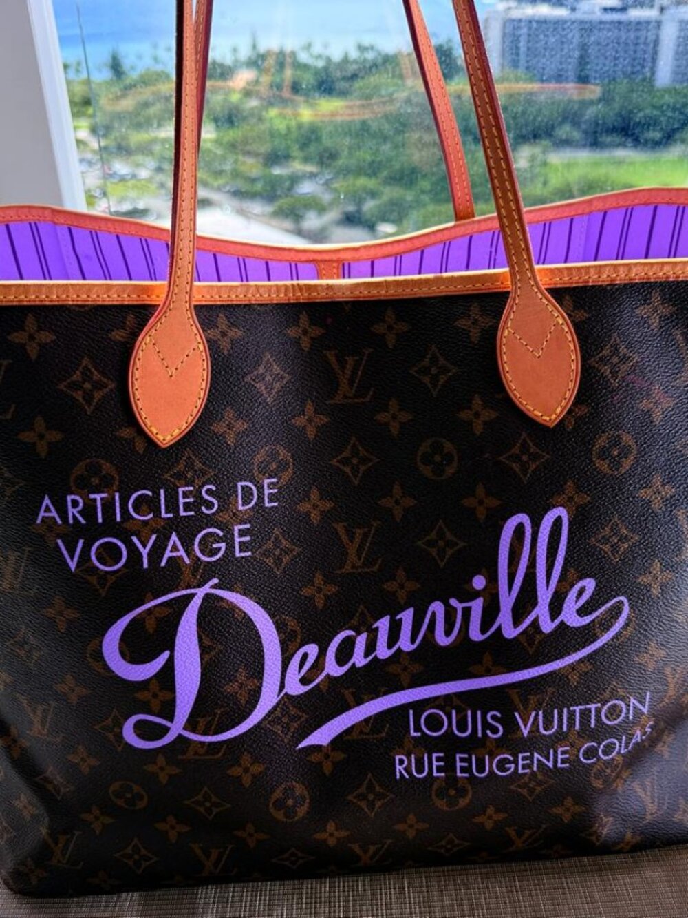 Louis Vuitton Deauville Neverfull GM LILAC Monogram Designer Diaper bag Tote LTD